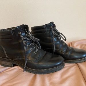 Taos Rebel Black Leather Combat Boots
